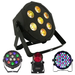 LED 7x18W 7x12W 54x3W 12x3W RGBWA+UV Par Light with DMX512 – Mini Stage Wash Effect DJ Disco Spotlight