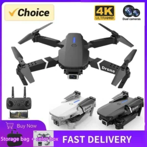 E88 Professional Mini Drone | 4K HD Camera, WiFi FPV, Foldable Quadcopter with Remote Control for Kids & Adults
