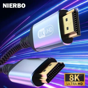 NIERBO HDMI 2.1 Cable – 8K 60Hz, 4K 120Hz, 48Gbps Ultra High-Speed HDR HDMI Cord for TV, Laptop, Projector, PS4/PS5