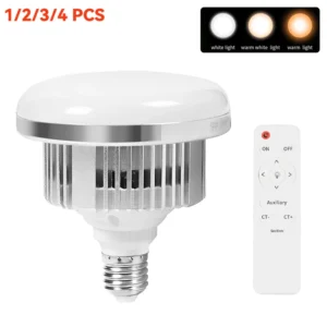 65W LED Photographic Lighting Bulbs E27 Base Lamp With Remote Control Dimmable Daylight Bulb For Photo Studio Softbox
