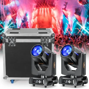 Fieryzeal Airline Case Heavy-duty Gator Case with Built in Wheels and Handle for (2) 380W Beam Moving Head Light LED Stage Light