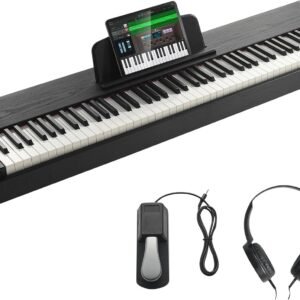 Digital 88-Key Heavy Hammer Electronic Piano – Dual Bluetooth, Strength Keyboard, Teaching App | Portable for Adults, Teachers & Beginners | JIICO GAPS