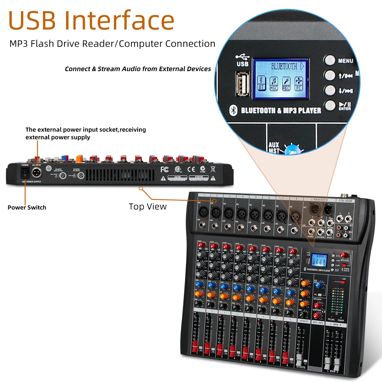 Dj Controller Mixer Audio Sound Mixing Table Card Professional Pc Digital Consoles Interface Console Pro Equipment 8 Channel - Image 26