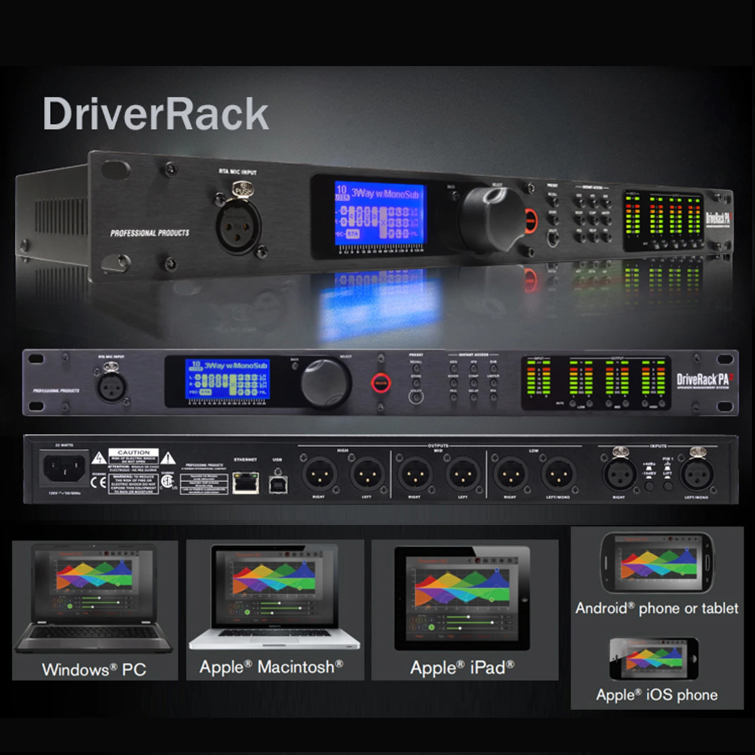 DriveRack PA2 DSP Loudspeaker Management System 2-In 6-Out Digital Processor – Professional DJ Sound System Effector - Image 5