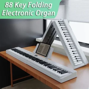 88 Key Folding Electronic Organ – Portable Strength Keyboard for Beginners and Professionals | OLOMM Brand