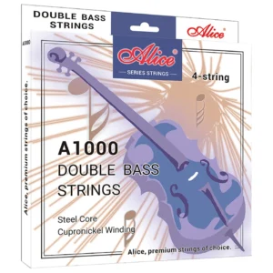 Alice A1000 Double Bass Strings Set – 4-String 3/4 Upright Bass Steel Core with Cupronickel Winding