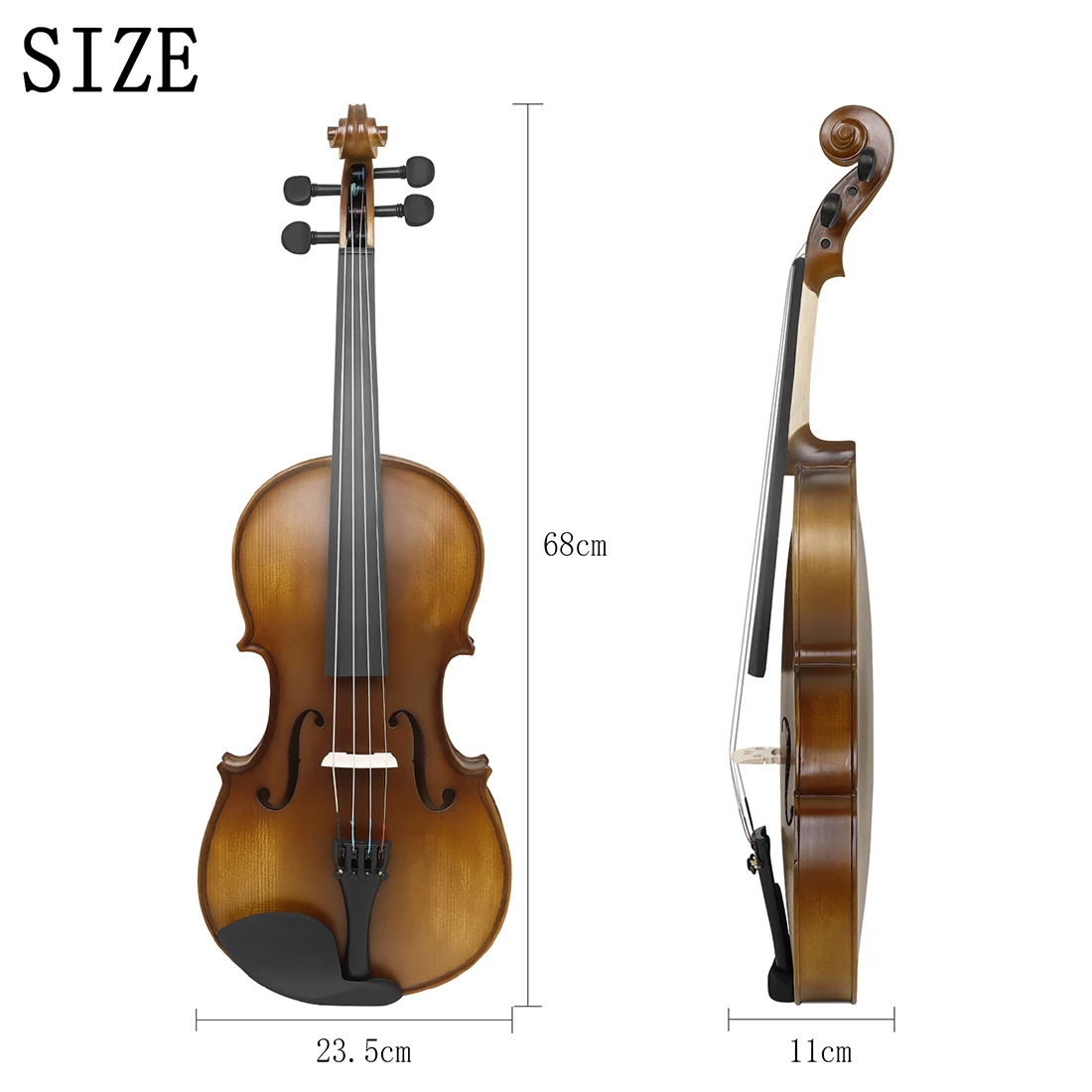 Astonvilla 4/4 Viola Natural Acoustic Spruce Panel 16 Inch Viola Stringed Instrument with Case, Bow, Strings, and Accessories - Image 3
