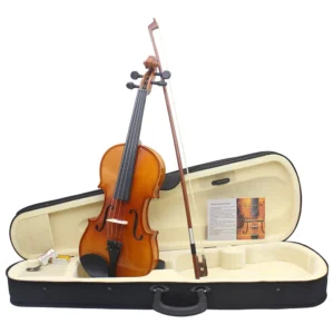 Astonvilla AV-03 Full Size 4/4 Acoustic Violin – Solid Spruce Top & Maple Back with Bow and Case