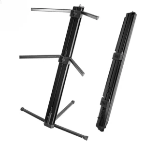 KS1000B Professional Aluminum Column Keyboard Stand | Adjustable Keyboard Stand for Yamaha, Nord, Korg, Basson | 88-Key Piano Support