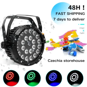 LED Par Light 24x12W RGBW 4-in-1 IP65 Waterproof Outdoor Stage Light – DMX512 Disco DJ Spotlight for Stage, Ballroom & Event Lighting