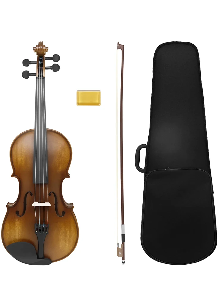 Astonvilla 4/4 Viola Natural Acoustic Spruce Panel 16 Inch Viola Stringed Instrument with Case, Bow, Strings, and Accessories - Image 9