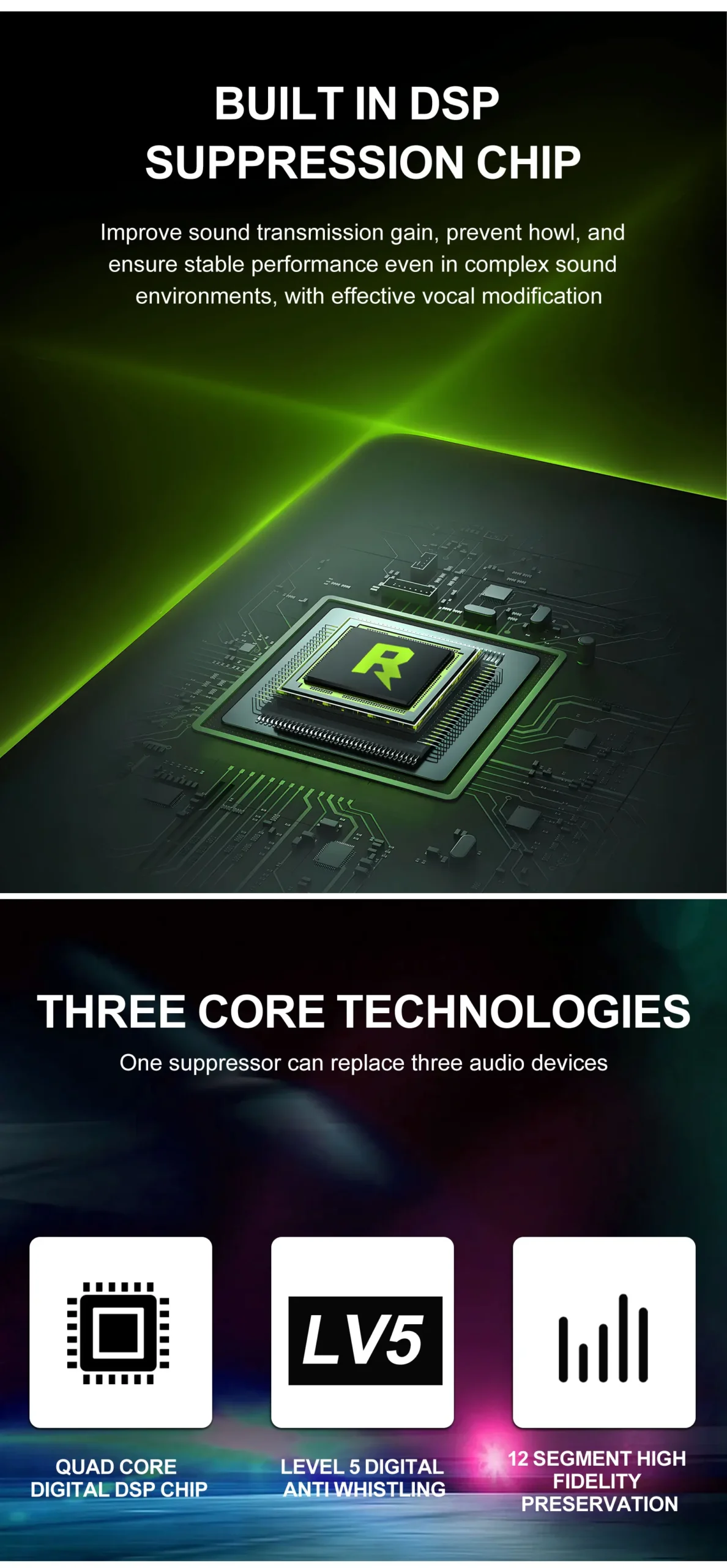 Professional Microphone Feedback Suppressor – Digital FBX Noise Cancelling Sound System for Stage, Club, Home, and Live Events - Image 10