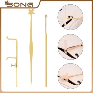 Pure Brass Soundpost Tool for Violin, Viola, Cello & Bass – Professional Luthier Gauge, Setter, Retriever & Clamp | JIICO GAPS